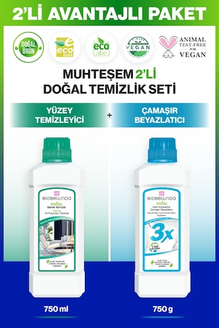 Doğal Genel Temizlik 750 Ml Ve Çamaşır Beyazlatıcı 3x 750ml 2'li Set Diğer