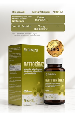 Erbatab Nattokinaz Takviye Edici Gıda 30 Kapsül