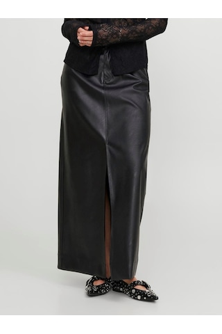 Jack&jones Jjxx Minimalist Maxi Deri Etek Ön Yarığı Detaylı - Günlük & Şık Siyah