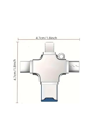 Thentech Metal Kasa 4in1 Type C Lightning Micro Usb Kart Okuyucu Dönüştürücü Yüksek Hızlı Dosya Aktarım