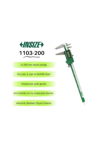 İnsize 1103-200 Dijital Kumpas 0-200mm Absolute