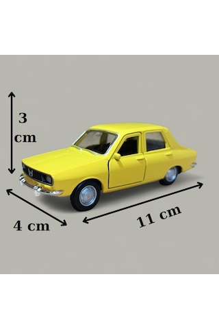 Nostaljik Metal Çek Bırak Sarı Araba Renault 12 Kapılar Açılır Diğer