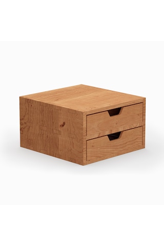 Desna İki Katlı İki Çekmeceli Dolap - Kiraz 18 Cm Uzunluk X 19 Cm Derinlik X 10.8 Cm Woodsaka Doğal Ahşap