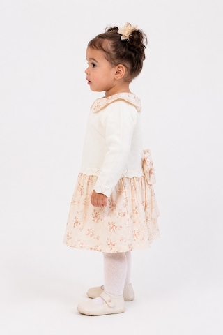 Babyhola Kız Bebek Çiçek Desenli Müslin Triko Takımı 3028 Ekru
