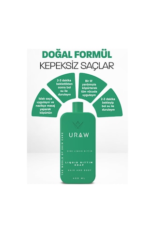 Uraw Saç Derisi Arındırıcı ve Kepek Karşıtı Sıvı Bıttım Sabunu 400 ML