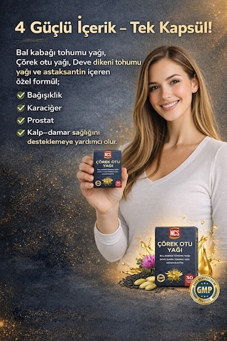 Çörek Otu Yağı Bal Kabağı Deve Dikeni Astaksantin 30 Softgels