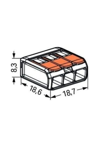 Wago Çok Amaçlı Konnektör 3x4mm 50ad Wag221413