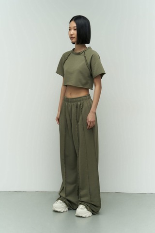 Mai Collection Mai Studios Co. Marcio Haki Crop Eşofman Takım Haki