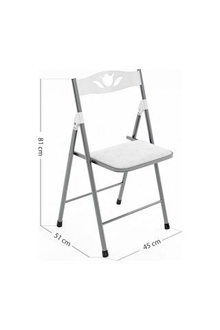 Katlanır Sandalye Mutfak Sandalyesi Beyaz 1046