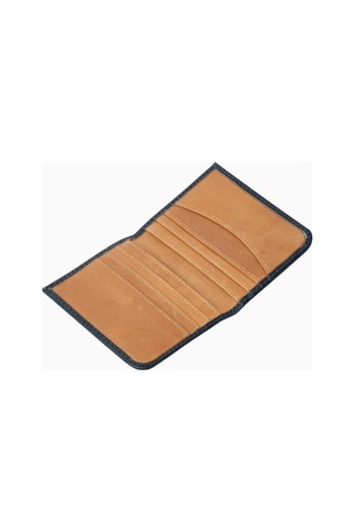 Ryoko Troy Bifold Full Grain Deri Kartlık Lacivert