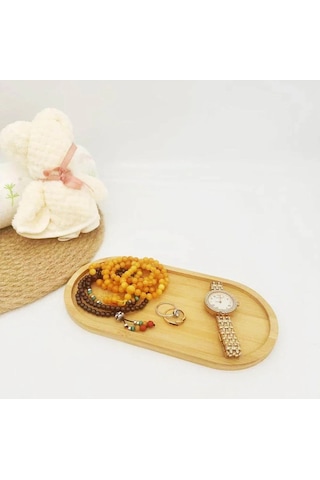 Qerhome Bambu Sunum Tabağı - Yağdanlık Altlığı 24 Cm X 13 Cm Bambu