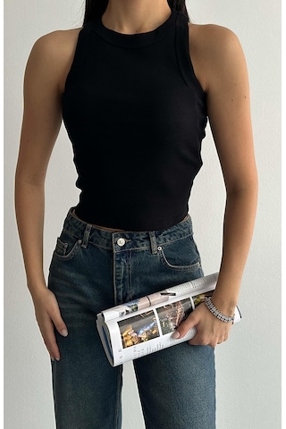 Halter Yaka Kolsuz Bluz-siyah Renk-253 Siyah