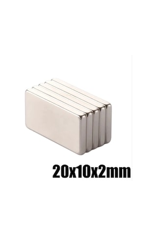 5 Adet 20X10X2 Süper Güçlü Neodyum Mıknatıs Magnet