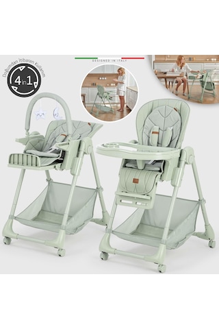 Elele Cibo 2in1 Katlanabilir Bebek Mama Sandalyesi Çift Pedli 0+ Ay Yeşil