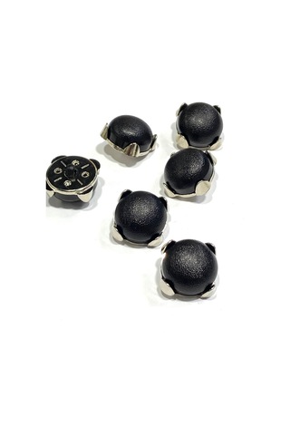 Siyah İtalyan Gümüş Çerçeveli / Mont Ve Hırka Düğmesi / 2,3 Cm / Bmb01