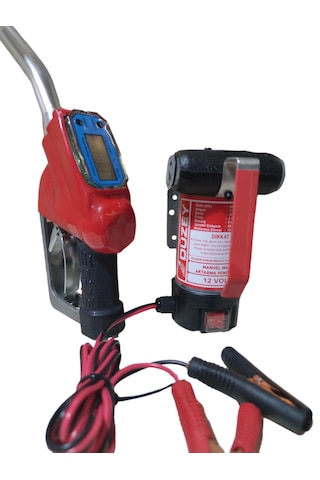 12 Volt Mazot Aktarma Pompası & Sayaçlı Tabanca Seti Litre Ölçme