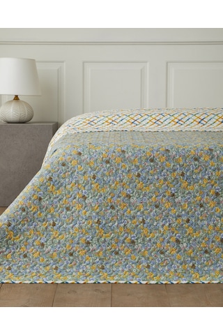 English Home Bloom Rhombus Tek Kişilik Çok Amaçlı Örtü 160x220 Cm Yeşil Yeşil
