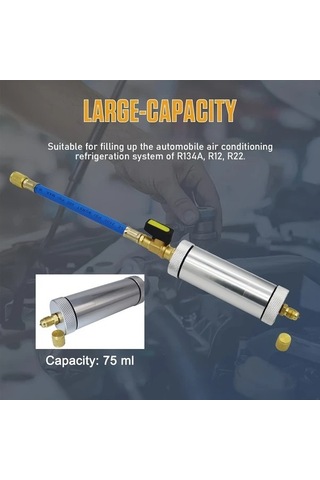 Pazly Paslanmaz Çelik A/c Yağ Ve Boya Enjektör Kiti R134a R12 R22 1/4 Sae Hızlı Bağlantı 75ml 500 2500psı Çin Guangdong
