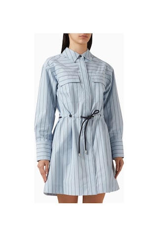 3.1 Phillip Lim Kemerli Rahat Kesim Gömlek Elbise Mavi