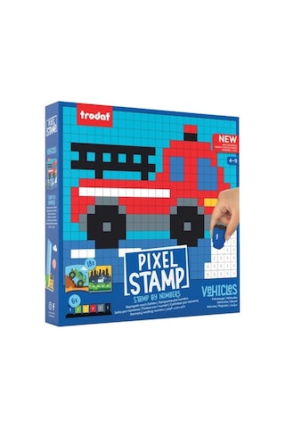 Trodat Pixel Stamp Vehicles Araçlar Numaralı Damga Ve Pixel Art Etkinlik Seti 4-9 Yaş - Araçlar