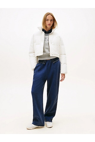 Tommy Hilfiger Tjw Kadife Şişme Kadın Beyaz Ceket Dw0dw21658ybh Beyaz