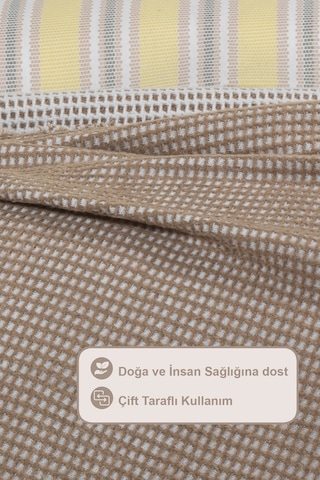 Elart Carlos Battaniye Çift Kişilik Waffle 200x220 Cm Bej Bej