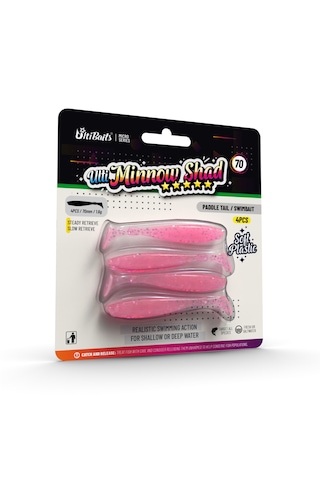 Ulti Baits Minnow Shad Silikon Balık 70mm 1,6gr 4 Adet, Ub-c02