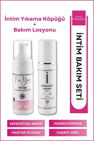 Genital Bölge Temizleyici Yıkama Köpük Ve Intim Bakım Losyonu Set Hijyen Seti