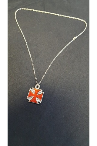 Dükkan Design Kırmızı Gama Cross Kolye Sarı