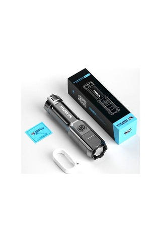 Sones Sılıng Shark 622a Teleskopik Odaklamalı Üç Vitesli Parlak Led El Feneri Gri