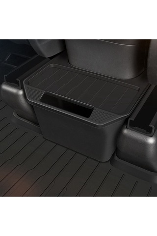 Tesla Model Y Çöp Kutusu Aksesuarları İçin Arka Orta Konsol Saklama Kutusu Düzenleyici, Renk: Siyah
