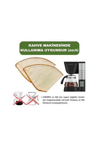 Adet Yıkanabilir Kumaş Kahve Filtresi No 4 Ağartılmamış 100 Ham Pamuk Organik Ekolojik Filtre No 4 No 4.5 Çok Renkli