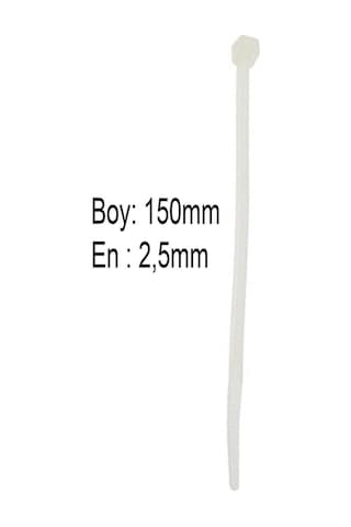 Kablo Bağı Plastik 2,5x150 Mm Beyaz 100 Adet 100 Adet - Beyaz