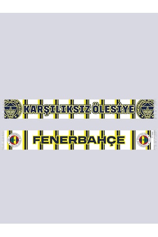 Fenerbahçe Unisex Karşılıksız Ölesiye Şal Beyaz