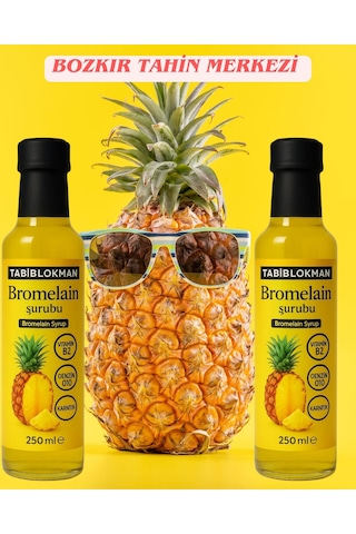 Bozkır Yöresel Bromelain Ananas İçeren  Şurubu 250 Ml X 2 Adet Koenzim Q10 Ve L-karnitin