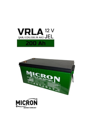 Micron 12v 200 Ah Japon Teknoloji Vrla Jel Akü Akü Batarya, Pil