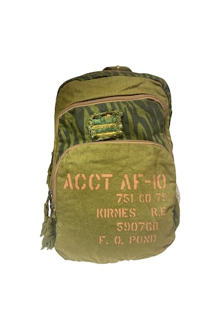 Old Cotton Cargo Kaliteli Renkli Vintage Disayn Sırt Gezi Okul Seyahat Çantası 30 Cm X 42 Cm Haki Yeşil