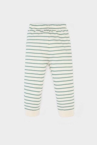 DeFacto Erkek Bebek Pijama Takımı Baskılı Kısa Kollu Penye Üst Çizgili Uzun Alt E0757A525SMGN382 Yeşil