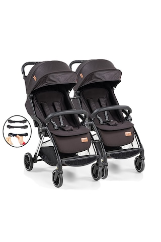 Baby2go Tulipa Cabin Otomatik Katlanan İkiz / Siyah