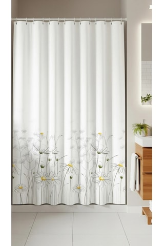 Tropik Home-daisy Papatya-çift Kanatlı Banyo Duş Perdesi 110x200 Yeşil