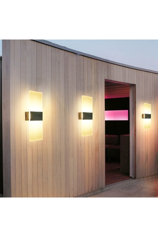 Skycity Led Duvar Lambası 110-265v 4w, Üç Renk Tonu Ayarlanabilir, Su Geçirmez Akrilik, Gümüş Renkli简约 Tasarım Gümüş