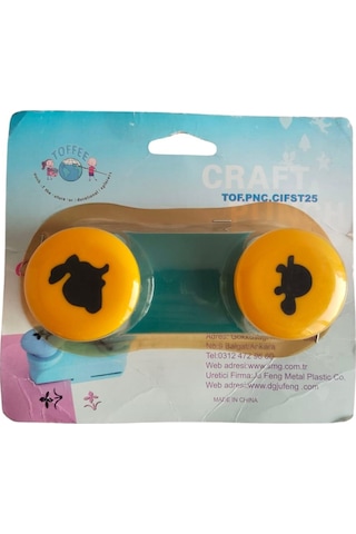 Çift Taraflı Şekilli Delgeç, Şekilli Punç 2,5cm Kaplumbağa-tavşan Çok Renkli