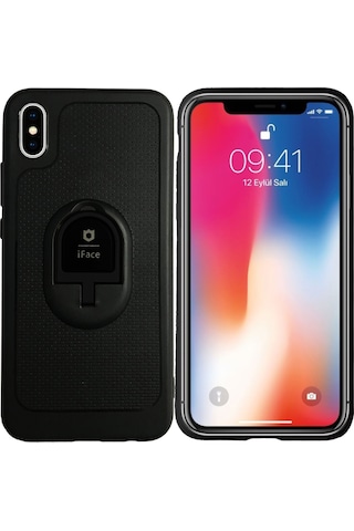 Apple Uyumlu iPhone XS Max iFace Yüzük Tutuculu Arka Kapak Halka-Siyah