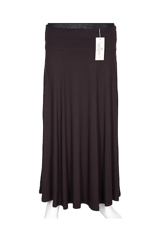 Barem Kadın Lamia Korsajlı Parçalı Kahverengi Penye Etek Kahve