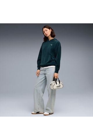 Puma Ess Elevated Velour Hoodie Kadın Yetişkin Sweatshirt Yeşil