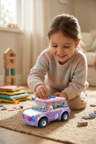 Ogi Mogi Toys Eğitici Bloklar Kız Arabası 136 Parça Yapı Seti