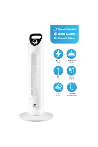 Ev-30 Kule Tipi Vantilatör Sessiz Çalışma Şık Ve Modern Tasarım Ev Ve Ofis Kullanımı
