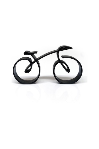 Cajuart Ahşap Dekoratif Minyatür Çizgisel Bisiklet Masa Raf Dekoru Süs Hediye