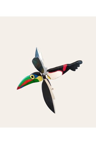 Toucan El Yapımı Ahşap Rüzgar Gülü Dış Mekan Dekoru