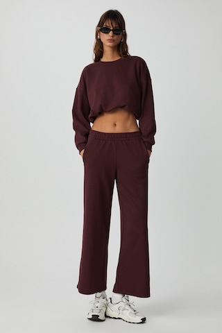 Dewanna Kadın Uzun Kollu Crop Bordo Eşofman Takımı